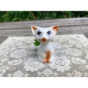 Vintage Tiny Big Eyed Cat Kitten Planter Vase